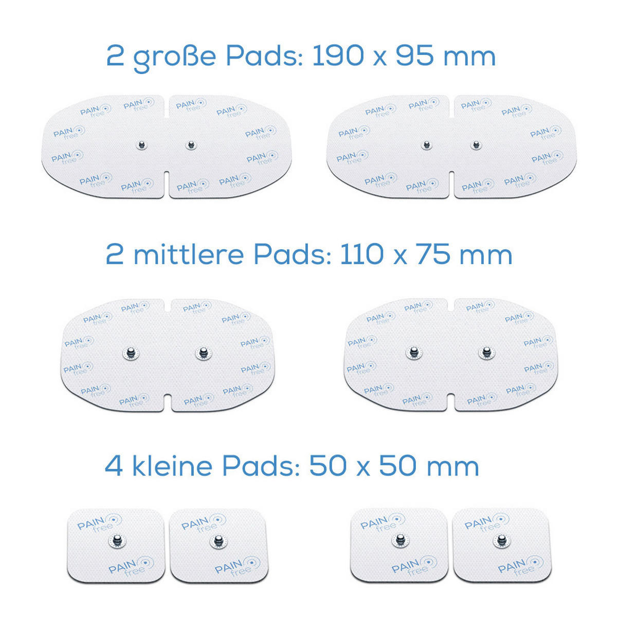 Nachkaufset zu TENS/EMS 70 - Weiss, Basics (24/12.6/2.5cm) - Beurer