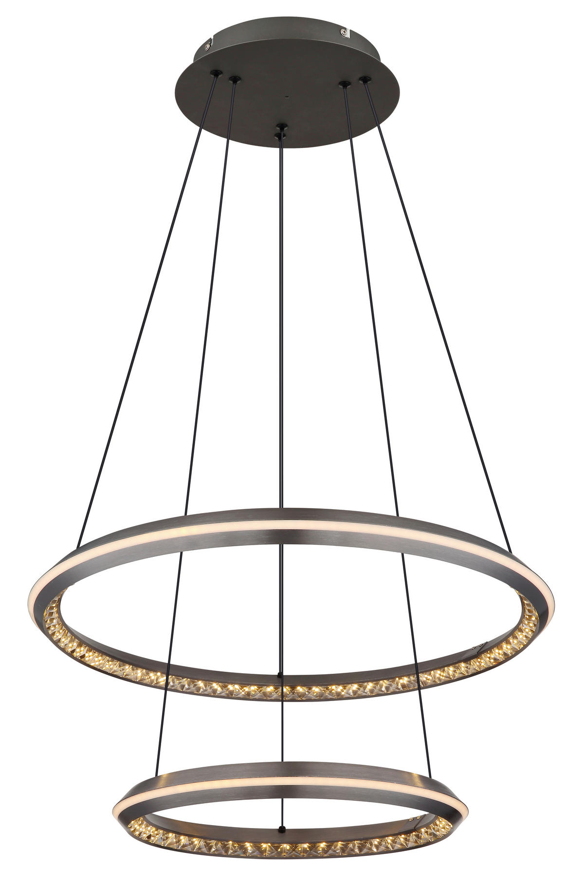 VISEČA LED-SVETILKA  ALAINA /250-2500 lm/2700-6000 K/230 V/ - siva/opal, Design, kovina/umetna masa (60/150cm) - Globo