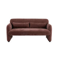 2-SITZER-SOFA MILA Samt Dunkelrot  - Schwarz/Dunkelrot, Design, Kunststoff/Textil (148/83/76cm) - MID.YOU