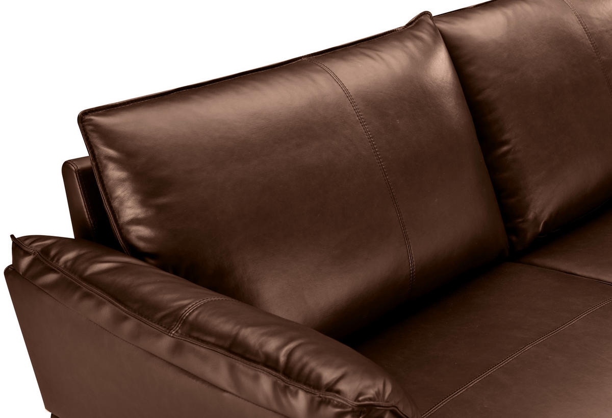 DVOSJED drvo, tekstil, koža  tamno smeđa    - tamno smeđa/crna, Design, koža/drvo (195/87/90cm) - MID.YOU