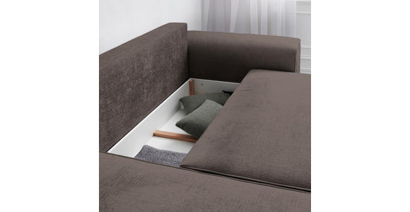ECKSOFA in Plüsch Graubraun  - Graubraun/Blaugrau, Design, Kunststoff/Textil (152/288cm) - Xora