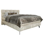 BOXBETT 140/200 cm,  in Weiß, Bettkasten, Topper, H3 + H3 = fest  - Schwarz/Weiß, Trend, Textil/Metall (140/200cm) - Esposa