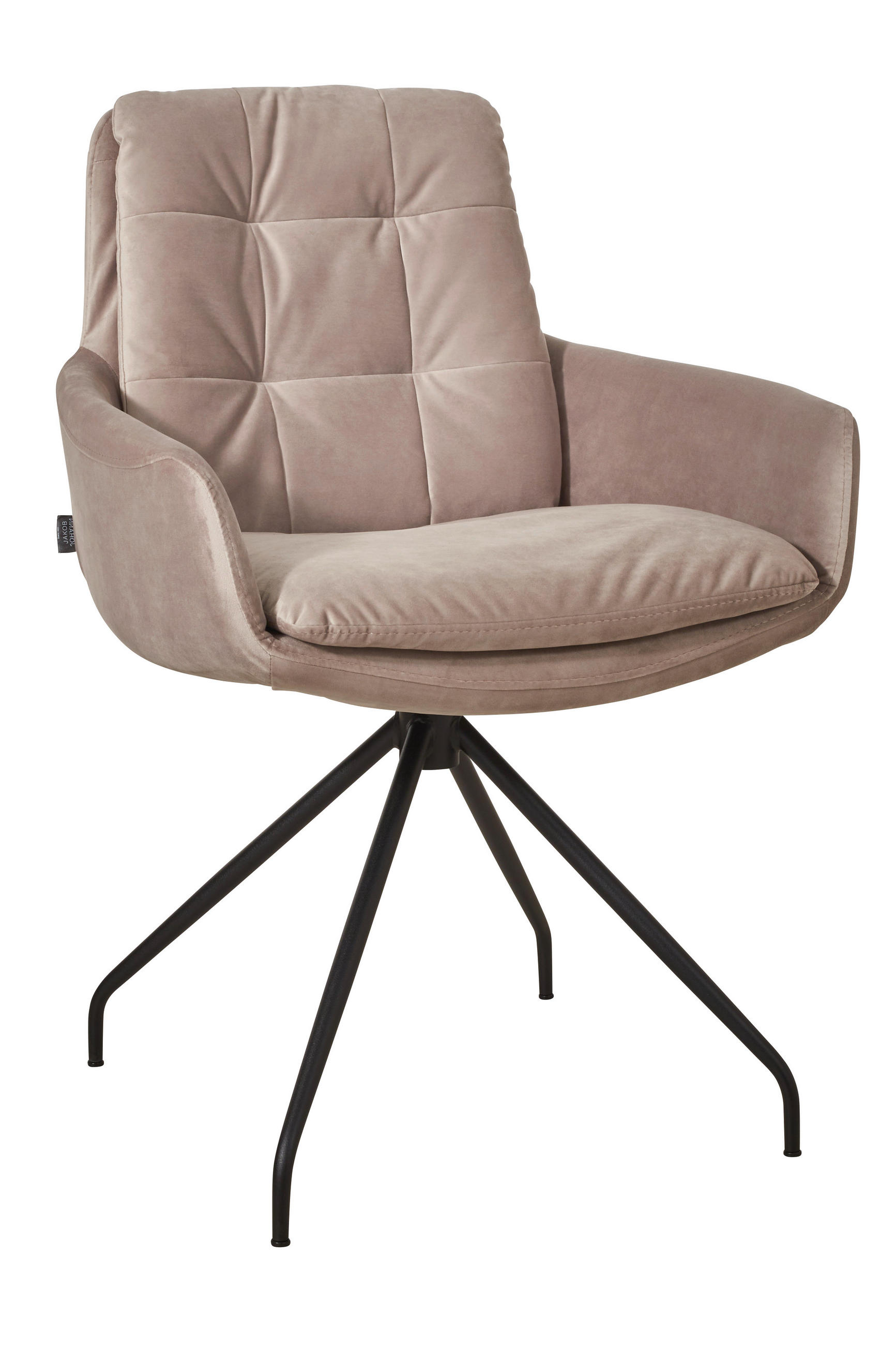 ARMLEHNSTUHL  in Velours  - Schwarz/Grau, Design, Textil/Metall (63/90/69cm) - Johann Jakob