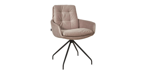 ARMLEHNSTUHL in Velours - Schwarz/Grau, Design, Textil/Metall (63/90/69cm) - Johann Jakob