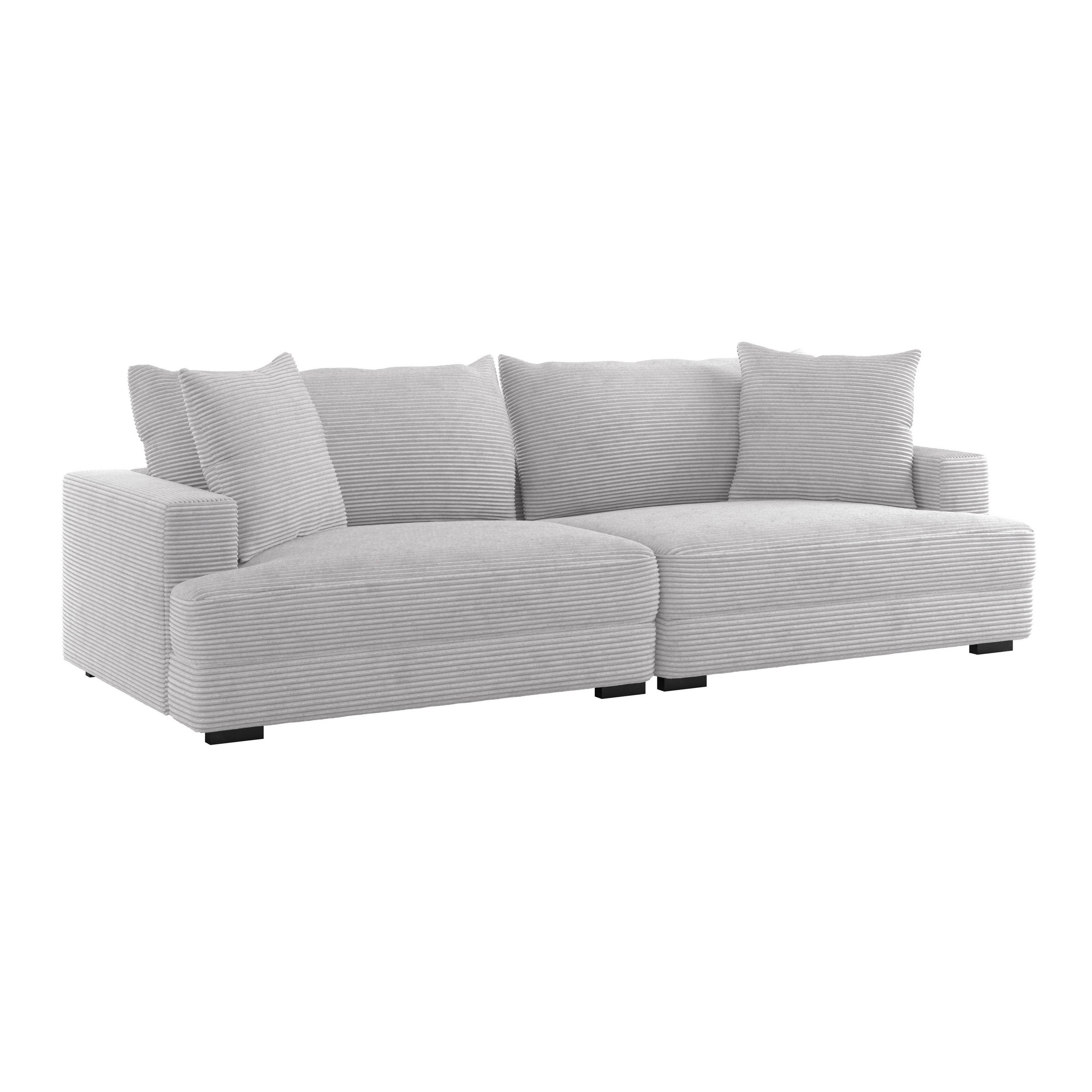 Big Sofa Pelle mit Kissen B: 261 cm Hellgrau