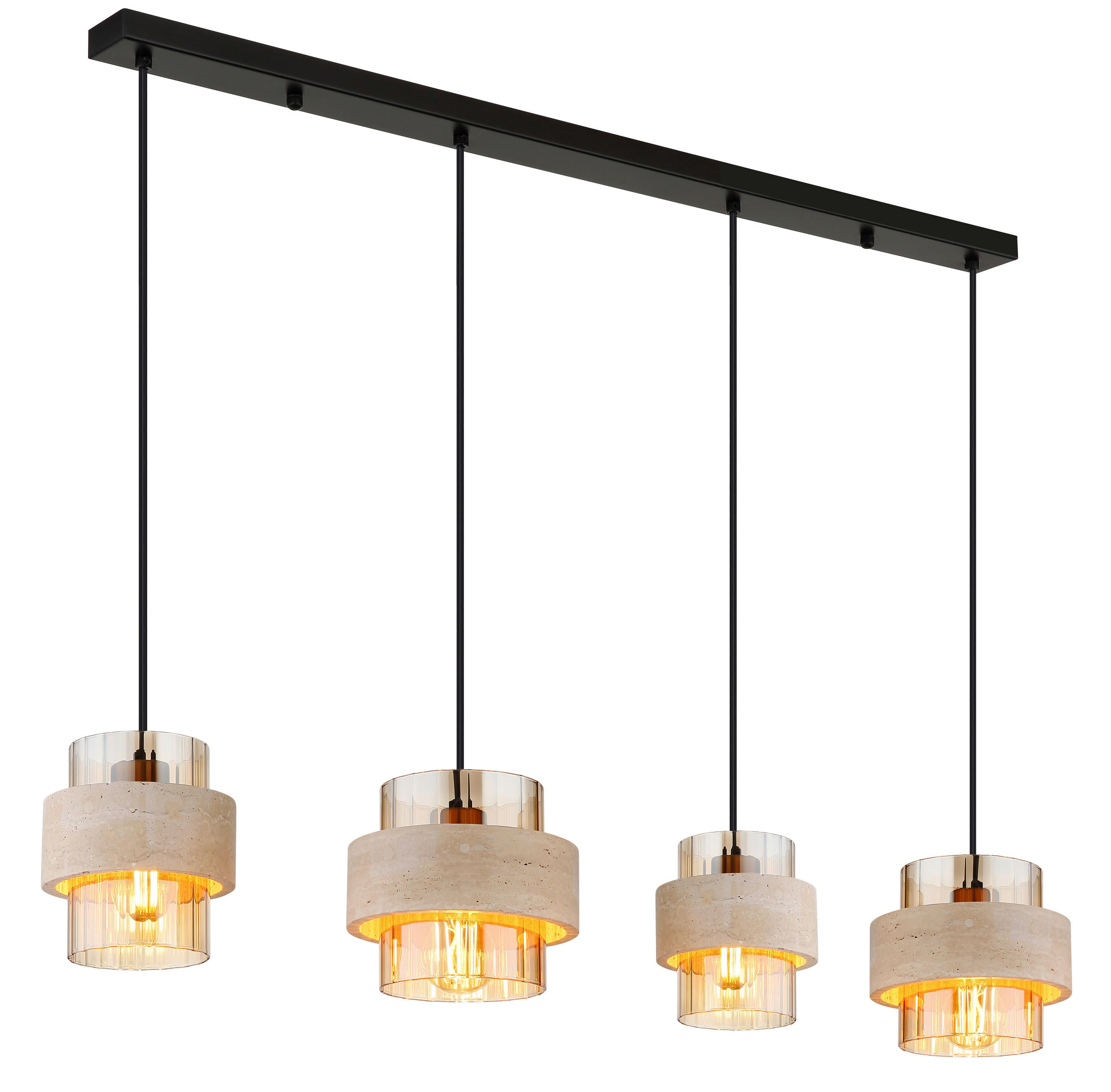 HÄNGLAMPA Daren 108,7/18/120 cm  - orange/beige, Basics, metall/glas (108,7/18/120cm)