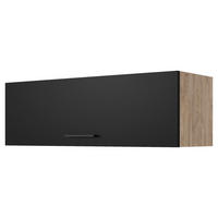KÜCHENOBERSCHRANK 100/32/32 cm  in Schwarz, Eichefarben  - Edelstahlfarben/Eichefarben, KONVENTIONELL, Holzwerkstoff/Metall (100/32/32cm) - FlexWell