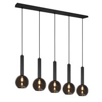 HÄNGLAMPA Clayton 115/30/150 cm  - svart, Trend, metall/glas (115/30/150cm) - Dieter Knoll
