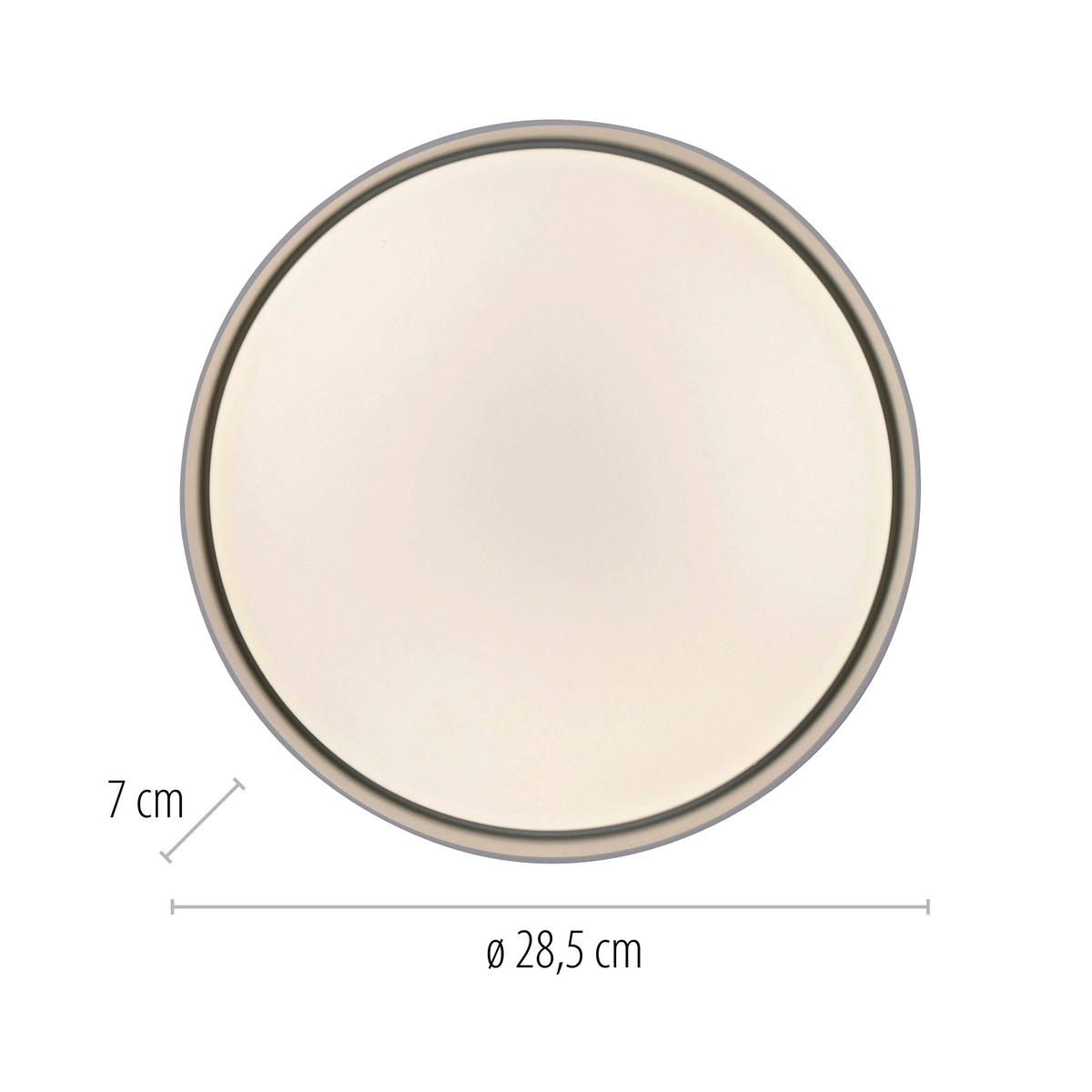 LED-DECKENLEUCHTE Tavoli 28.5/28.5/7 cm   - Weiß, KONVENTIONELL, Kunststoff/Metall (28.5/28.5/7cm) - Schöner Wohnen