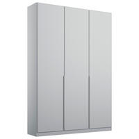 DREHTÜRENSCHRANK 136/229/54 cm 3-türig Hellgrau  - Hellgrau/Alufarben, MODERN, Holzwerkstoff (136/229/54cm) - Rauch Möbel