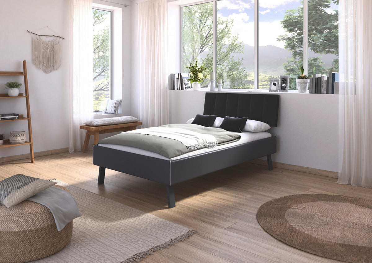 BETT 120/200 cm  in Grau  - Grau, Design, Textil/Metall (120/200cm) - Carryhome