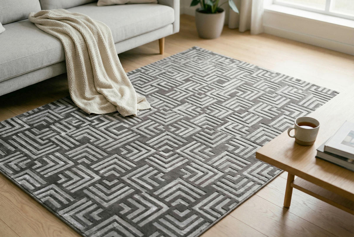 LÄUFER 80/150 cm Calma  - Anthrazit, Basics, Textil (80/150cm) - Kayoom