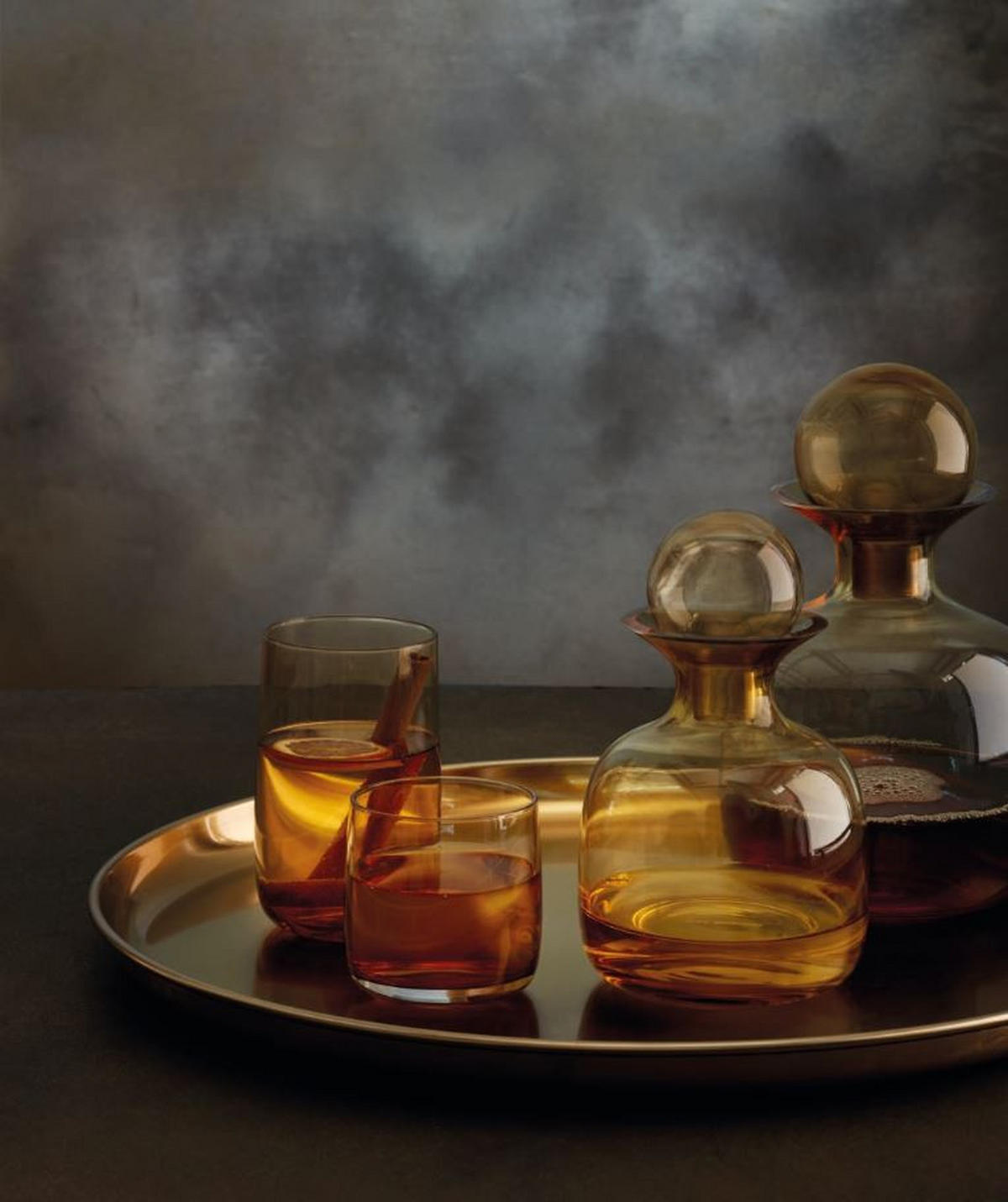 KARAFFE 1,5 l  - Bernsteinfarben, Design, Glas (14,5/18,5cm) - ASA