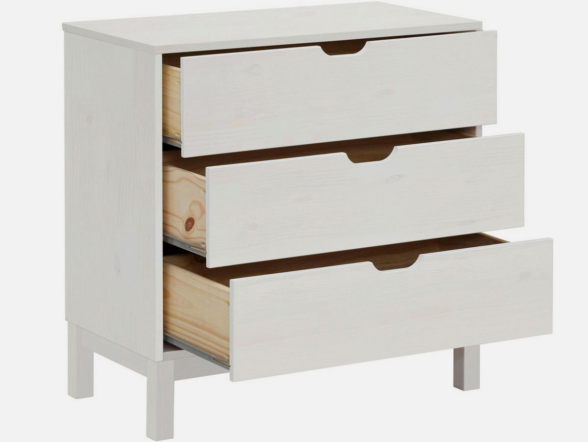 KOMMODE POZNAN, 76/75/39 cm, 3 Schublade(n)  - Weiß, Design, Holz/Holzwerkstoff (76/75/39cm) - Livetastic