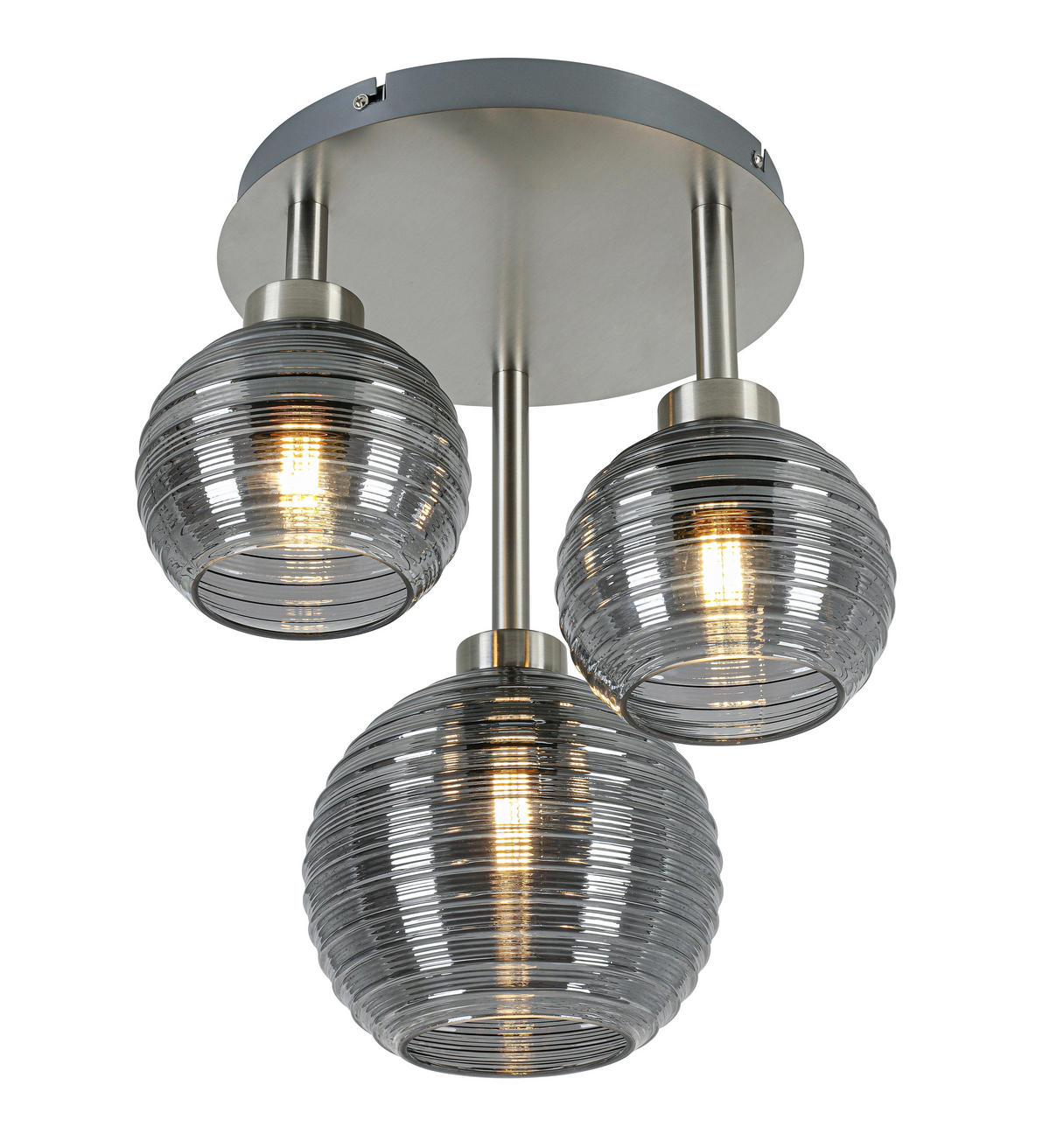 DECKENLEUCHTE  39,5/38,17 cm    - Chromfarben/Nickelfarben, Trend, Glas/Metall (39,5/38,17cm) - Collett's Monde