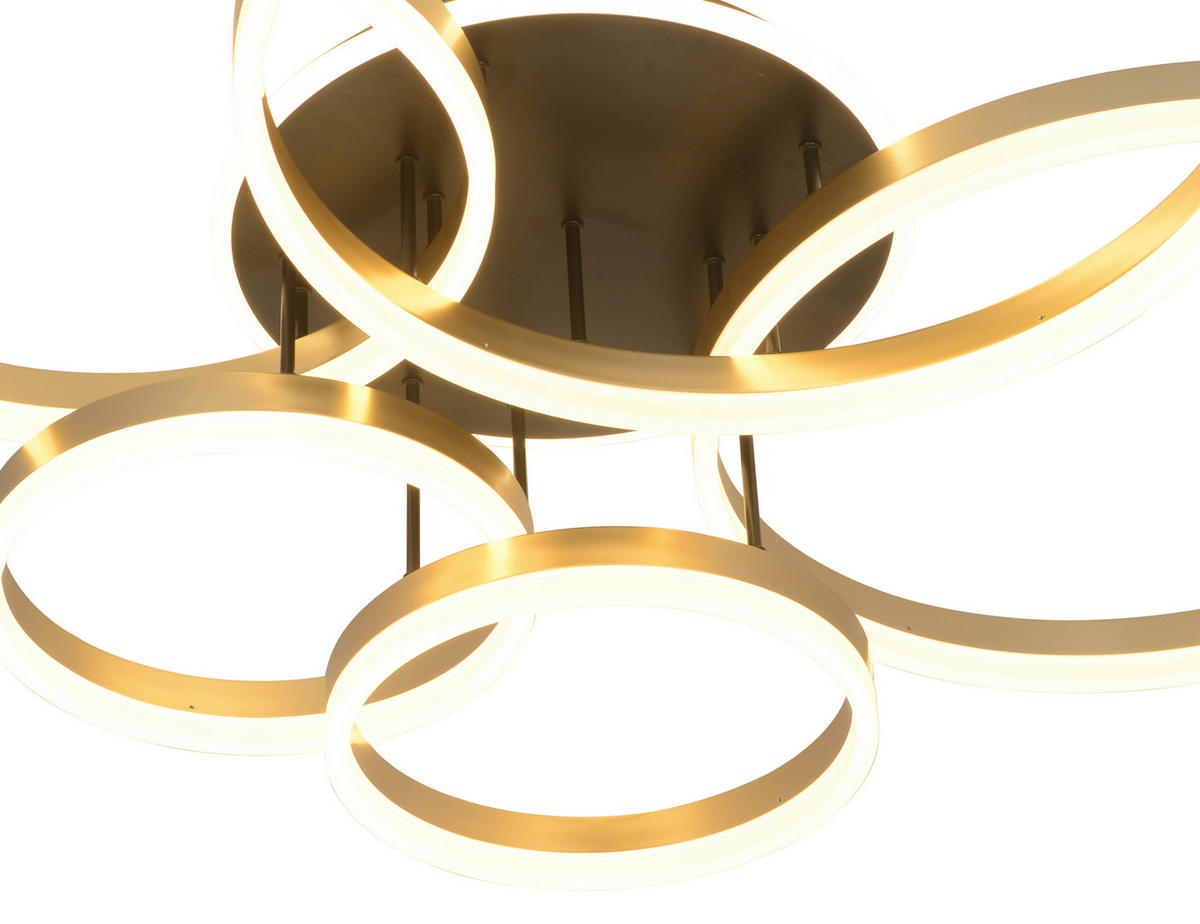 LED-DECKENLEUCHTE 104,50/85,50/21 cm   - Goldfarben/Schwarz, Design, Kunststoff/Metall (104,50/85,50/21cm)