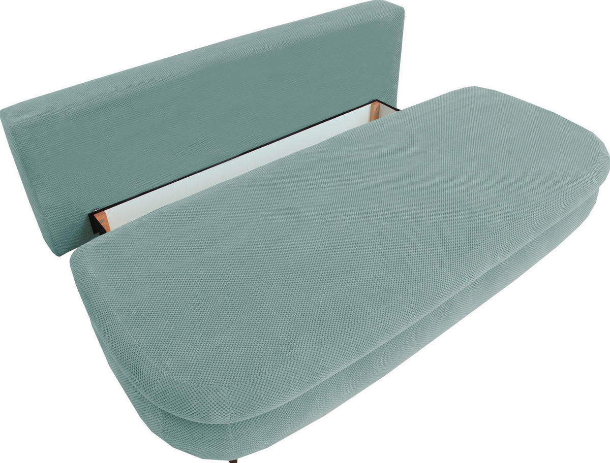 SCHLAFSOFA in Webstoff, Plüsch Mintgrün  - Schwarz/Mintgrün, Design, Textil (213/89/105cm) - Novel