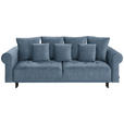 BIGSOFA in Samt Blau  - Blau/Schwarz, Design, Holz/Textil (248/96/95cm) - Carryhome