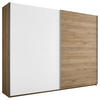SCHWEBETÜRENSCHRANK 270/210/60 cm 2-türig Weiß, Eichefarben  - Eichefarben/Alufarben, MODERN, Holzwerkstoff/Metall (270/210/60cm) - Livetastic