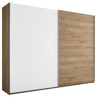 SCHWEBETÜRENSCHRANK 270/210/60 cm 2-türig Weiß, Eichefarben  - Eichefarben/Alufarben, MODERN, Holzwerkstoff/Metall (270/210/60cm) - Livetastic