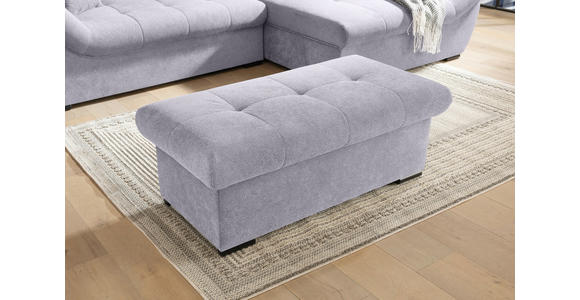 HOCKERBANK 108/42/54 cm Flachgewebe Hellgrau Kunststoff - Hellgrau/Schwarz, Design, Kunststoff/Textil (108/42/54cm) - Xora