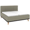 POLSTERBETT Matratze, Lattenrost, Bettkasten 180/200 cm  in Hellgrau  - Eichefarben/Hellgrau, Design, Holz/Textil (180/200cm) - Musterring