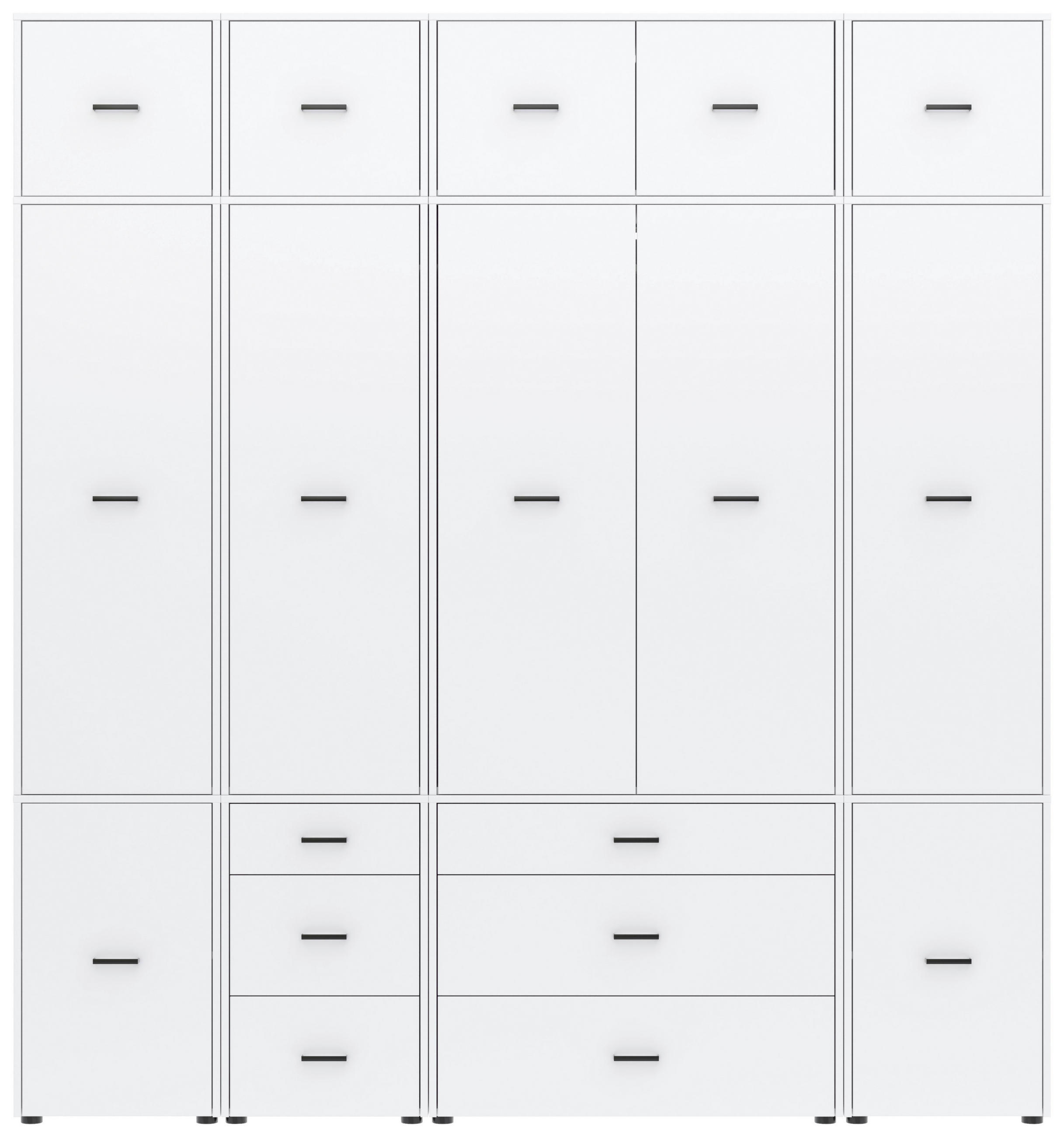 Drehtürenschrank Mit Schubladen 225 Cm Kivo, Weiß