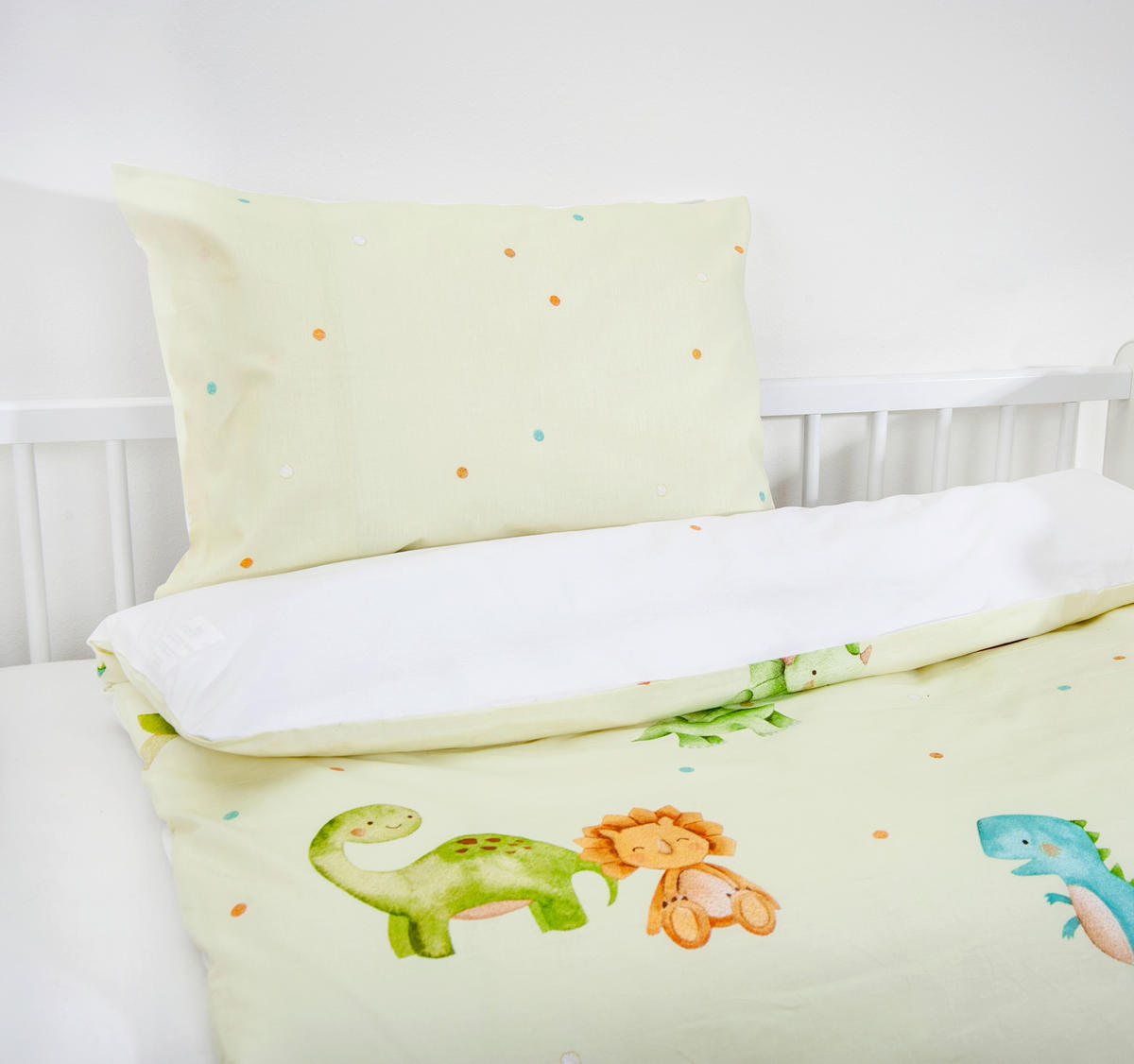 BABYBETTWÄSCHE Dinos Renforcé 100/135 cm  - Weiß, Basics, Textil (100/135cm) - baby best