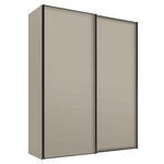 SCHWEBETÜRENSCHRANK  in Sandfarben  - Sandfarben/Graphitfarben, Design, Holzwerkstoff/Metall (167/222/68cm) - Moderano
