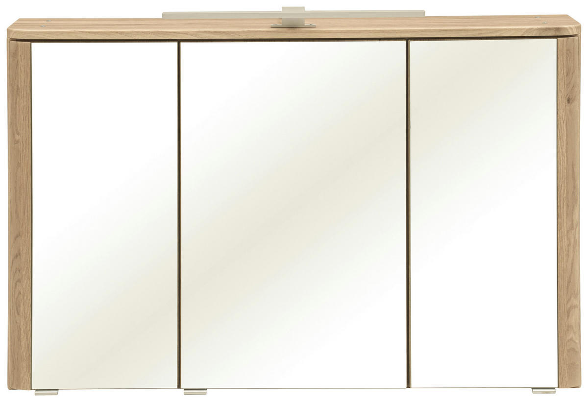 SPIEGELSCHRANK 101/64/21 cm  - Wildeiche/Alufarben, KONVENTIONELL, Glas/Holzwerkstoff (101/64/21cm) - Held