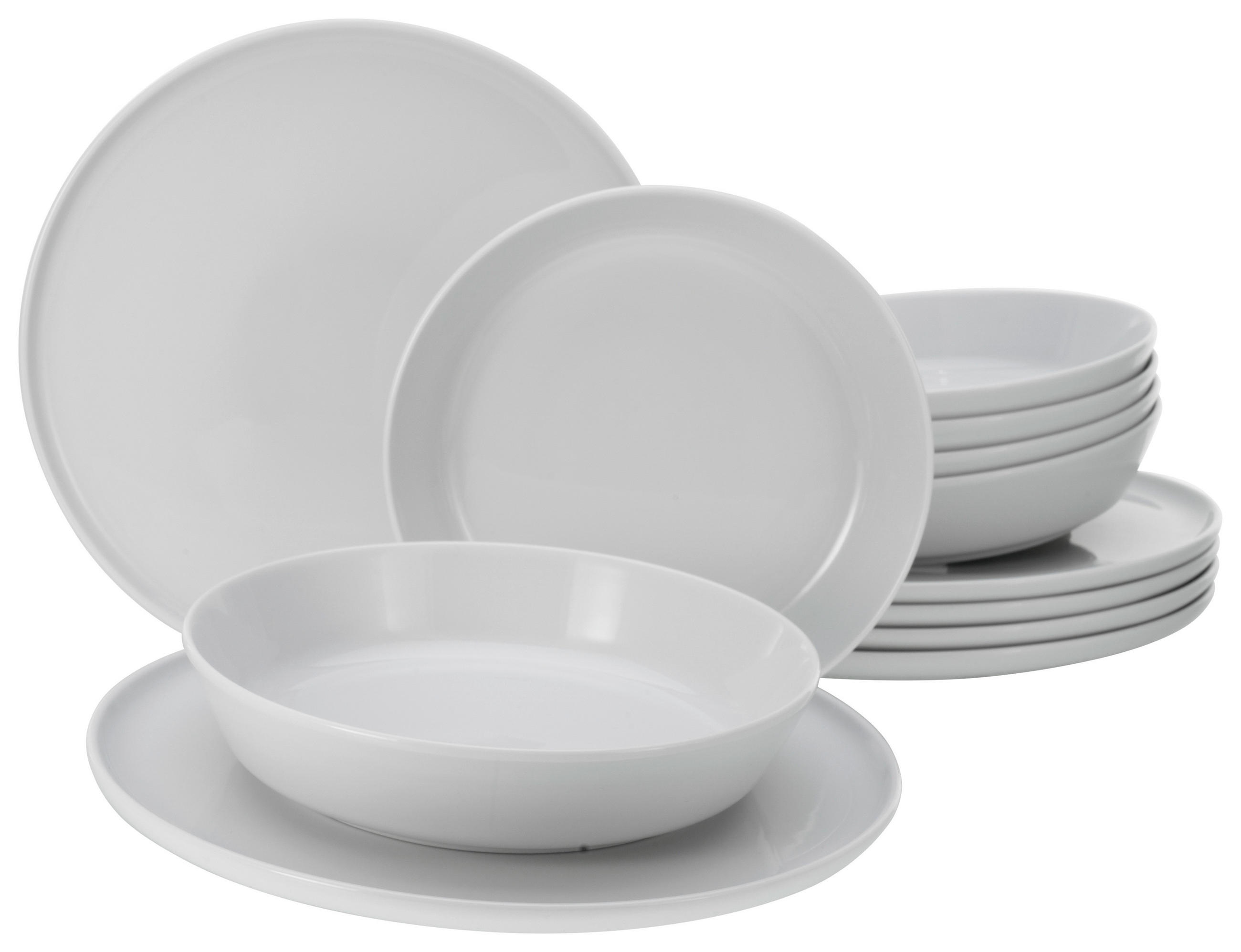 TAFELSERVICE Weiß 12-teilig  - Weiß, Basics, Keramik (29/25/30cm) - Creatable