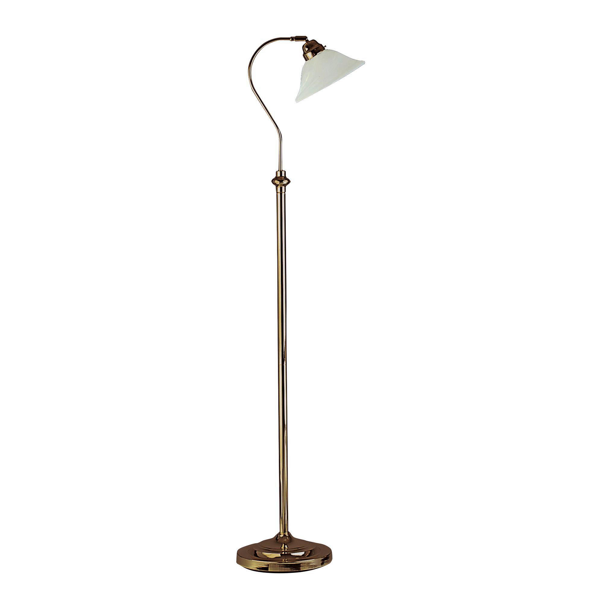 STEHLEUCHTE 25/140 cm    - Messingfarben/Weiß, Basics, Glas/Metall (25/140cm)