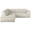 ECKSOFA Creme Cord  - Creme/Schwarz, KONVENTIONELL, Kunststoff/Textil (224/254cm) - Hom`in