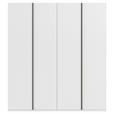 DREHTÜRENSCHRANK 201/235/61 cm,  in Weiß, 4-türig  - Graphitfarben/Weiß, Basics, Holzwerkstoff/Metall (201/235/61cm) - Novel