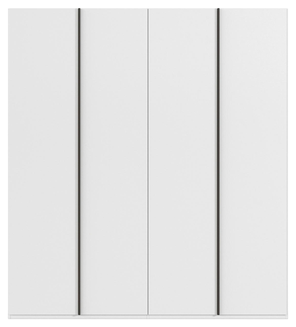 DREHTÜRENSCHRANK 201/235/61 cm,  in Weiß, 4-türig  - Graphitfarben/Weiß, Basics, Holzwerkstoff/Metall (201/235/61cm) - Novel