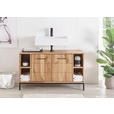 WASCHBECKENUNTERSCHRANK 105/60/40 cm  - Wildeiche/Schwarz, Basics, Holz/Metall (105/60/40cm) - Linea Natura