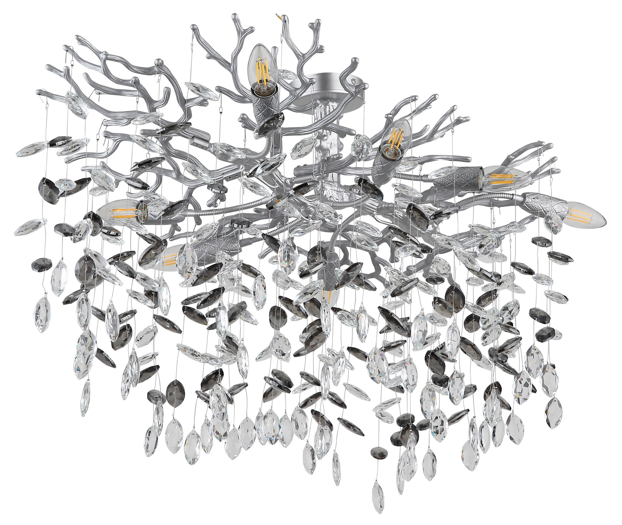 DECKENLEUCHTE    85/50/50 cm  - Klar/Silberfarben, KONVENTIONELL, Glas/Metall (85/50/50cm)