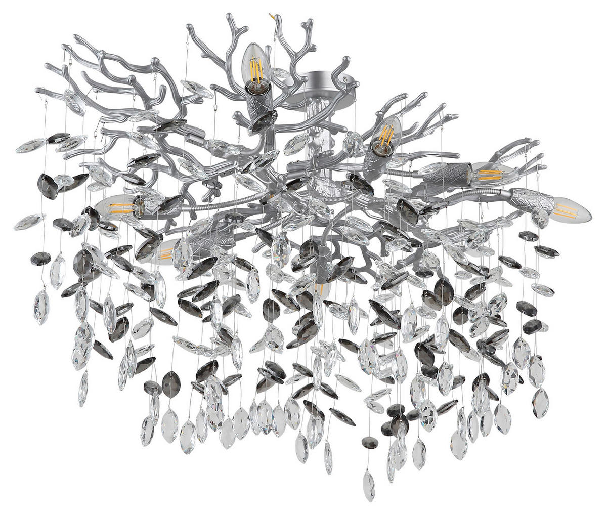 DECKENLEUCHTE    85/50/50 cm  - Klar/Silberfarben, KONVENTIONELL, Glas/Metall (85/50/50cm)