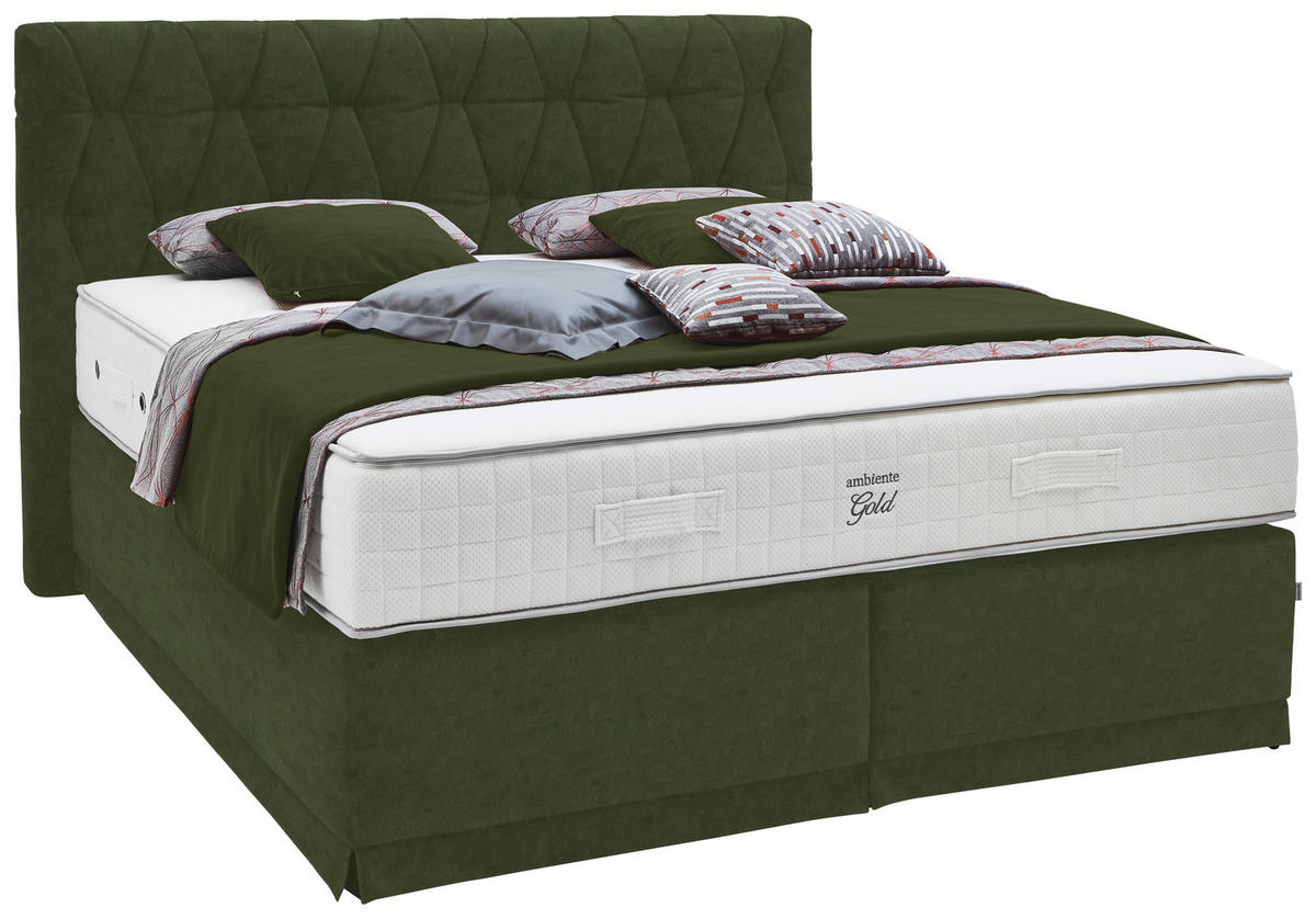 BOXSPRINGBETT 180/200 cm  in Grün  - Grün, KONVENTIONELL, Textil (180/200cm) - Ambiente
