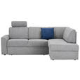 ECKSOFA  in Webstoff Grau  224/165 cm  - Schwarz/Grau, KONVENTIONELL, Kunststoff/Textil (224/165cm) - Xora