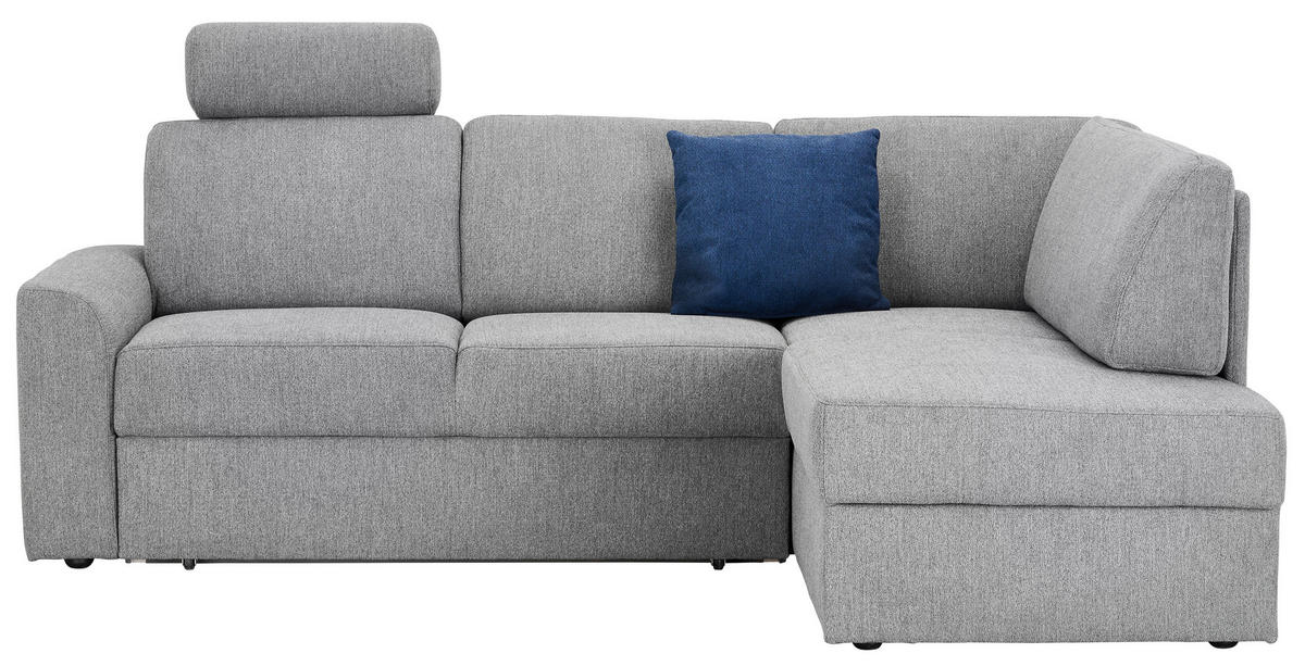 ECKSOFA in Webstoff Grau  - Schwarz/Grau, Konventionell, Kunststoff/Textil (224/165cm) - Xora