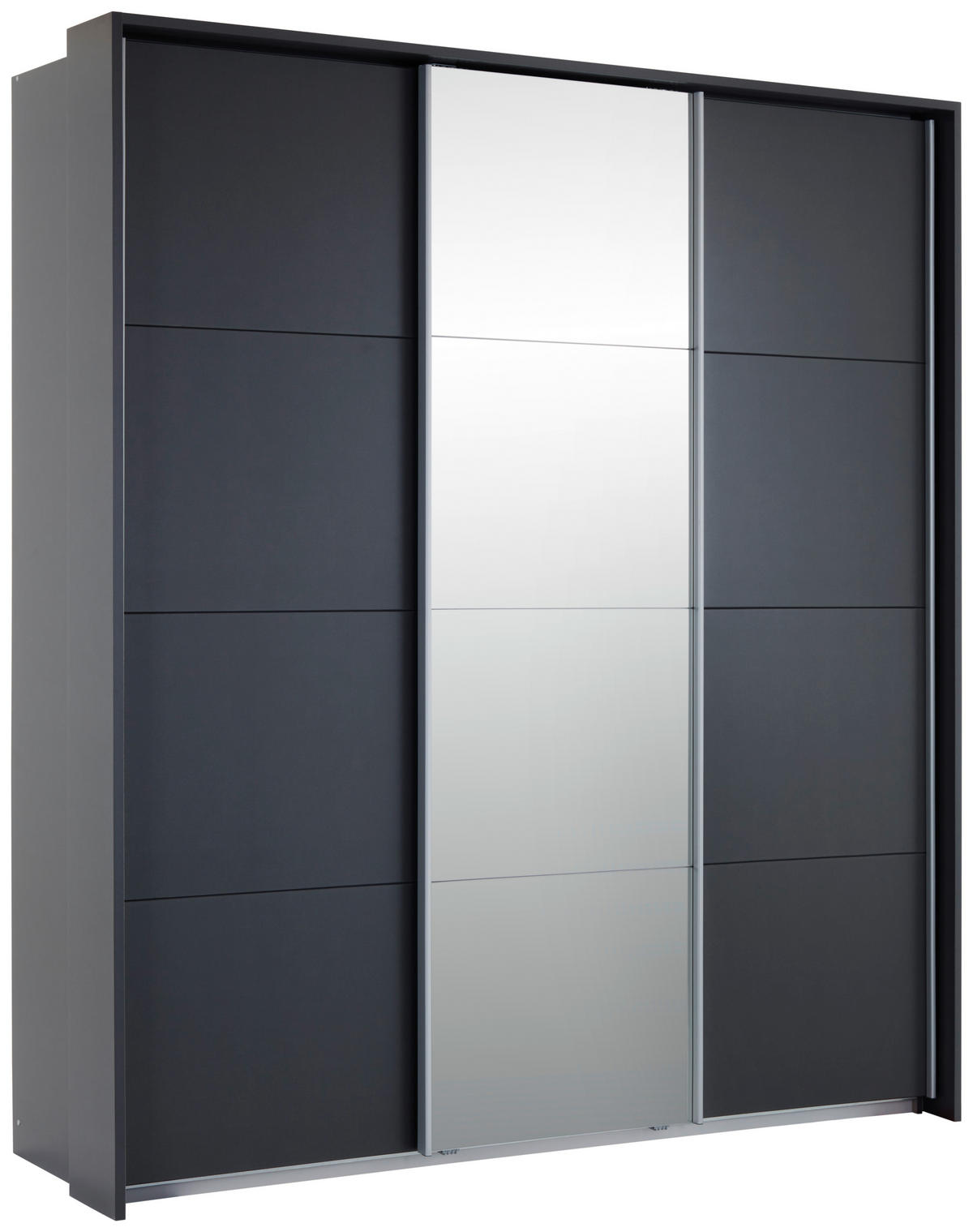 SCHWEBETÜRENSCHRANK 203/229/62 cm 3-türig Grau  - Alufarben/Grau, MODERN, Holzwerkstoff/Metall (203/229/62cm) - Luca Bessoni