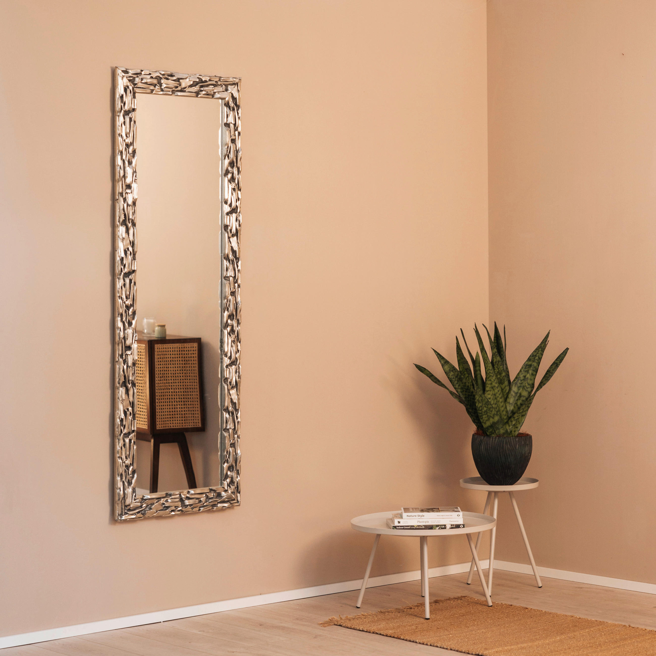 WANDSPIEGEL 95/195/4 cm    in rechteckig  - Silberfarben, Design, Glas/Holz (95/195/4cm) - Xora