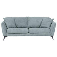 BIGSOFA in Chenille Hellblau  - Schwarz/Hellblau, Konventionell, Textil/Metall (215/70/98cm) - Carryhome