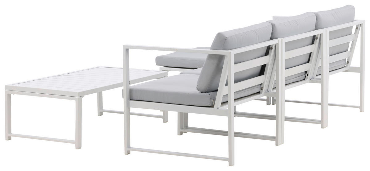 LOUNGEGRUPP  - vit/grå, Klassisk, metall/textil - Gardenson