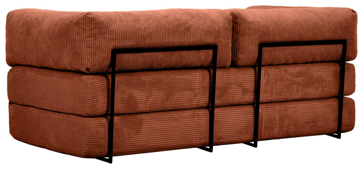 SCHLAFSOFA Cord Rostfarben  - Rostfarben, KONVENTIONELL, Textil/Metall (200/77/80cm) - Carryhome