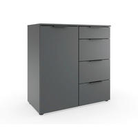 KOMODA, barve grafita  - črna/barve grafita, Design, kovina/umetna masa (81/84/41cm) - Hom`in