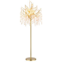 STEHLEUCHTE 55/165 cm    - Klar/Goldfarben, KONVENTIONELL, Glas/Kunststoff (55/165cm) - Globo