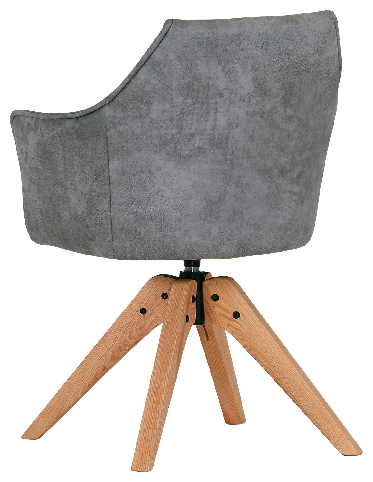 ARMLEHNSTUHL  in Lederlook  - Eichefarben/Grau, Design, Holz/Textil (62/84/56cm) - Landscape