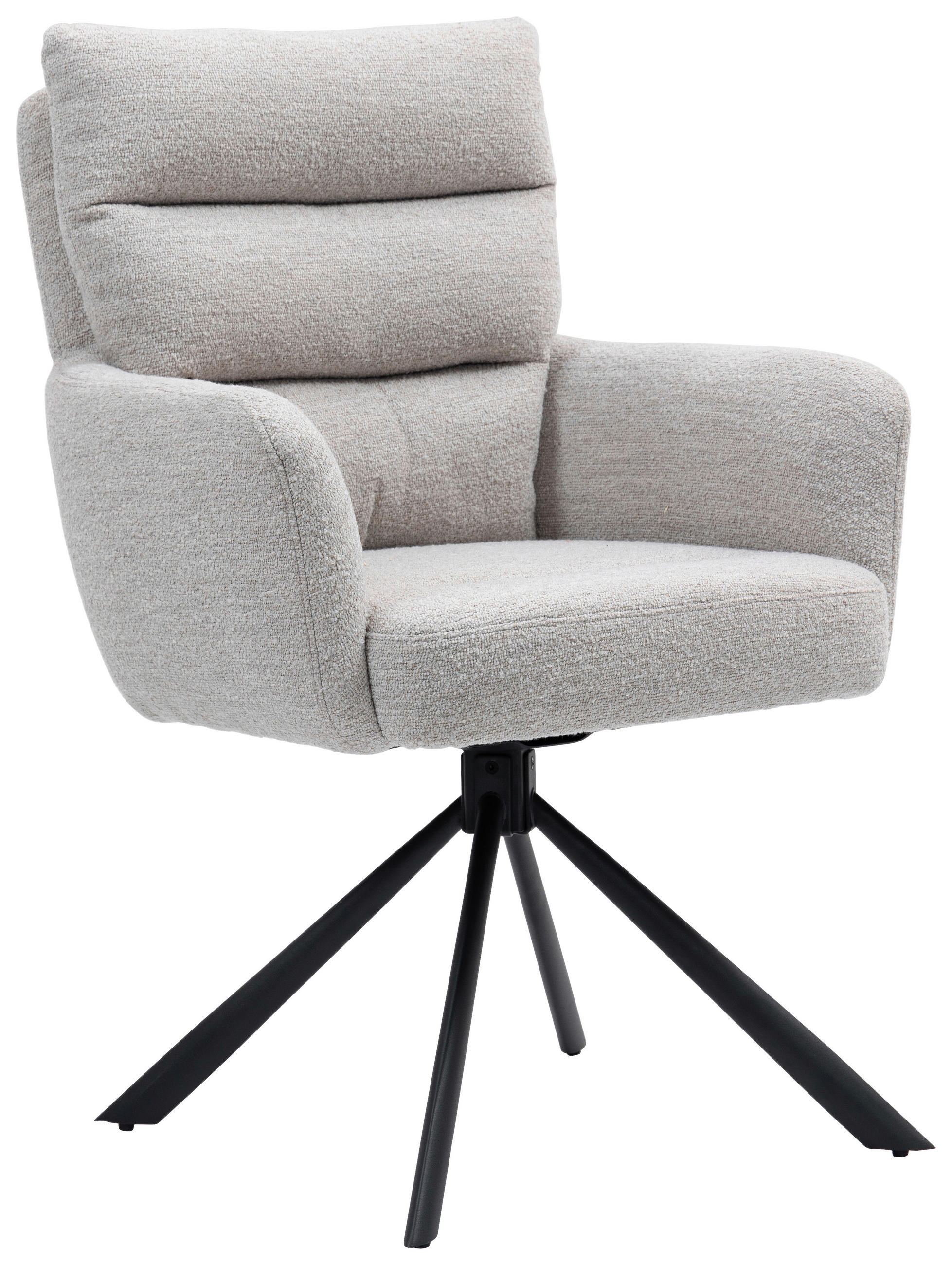 ARMLEHNSTUHL  in Eisen  - Taupe/Schwarz, KONVENTIONELL, Textil/Metall (60/95/67cm) - MID.YOU